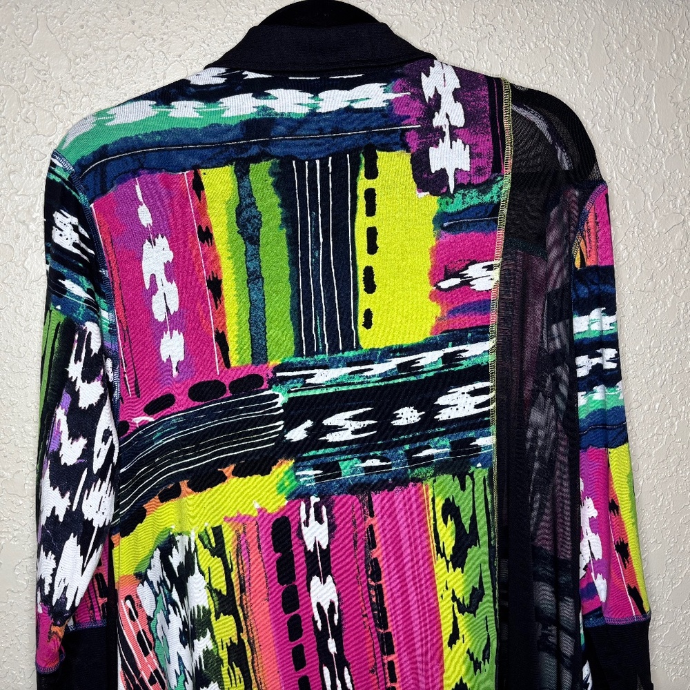 Lynn Ritchie Silver Multi-Color Contemporary Abstract Tunic Top Women's Size L - Picture 5 of 14